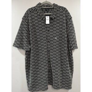 Express Mens Size XXL Open Knit Shirt Button Up Retro Short Sleeve Casual Resort
